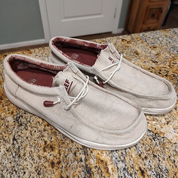 Reef Cushion Coast TX Casual Sneakers Tan Jute Slip On Men's Size US 10 - Picture 2 of 12